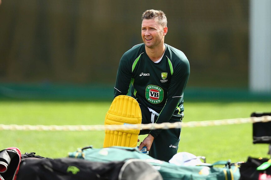 Michael Clarke trains before the World Cup semi-final against India