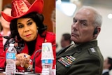A composite image of Frederica Wilson and General John Kelly.