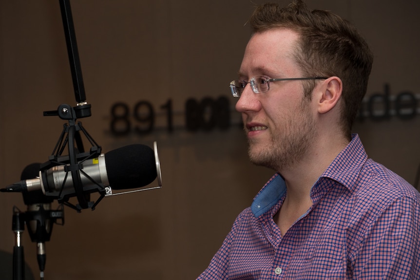 Daniel Piechnick in the 891 ABC Adelaide studio.