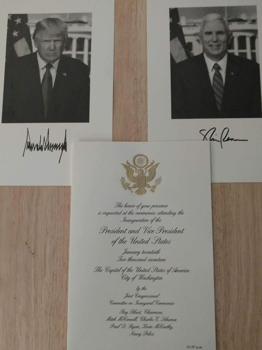 Official invitation to Donald Trump's inauguration in Washington DC