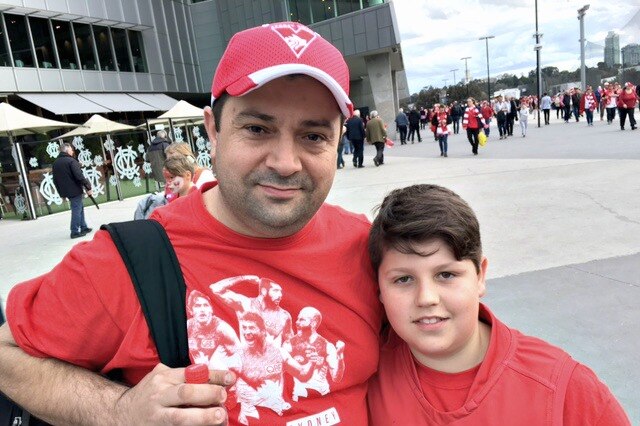 Sydney Swans supporters outside the MCG