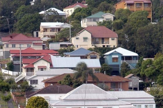 Houses on a hill in Brisbane