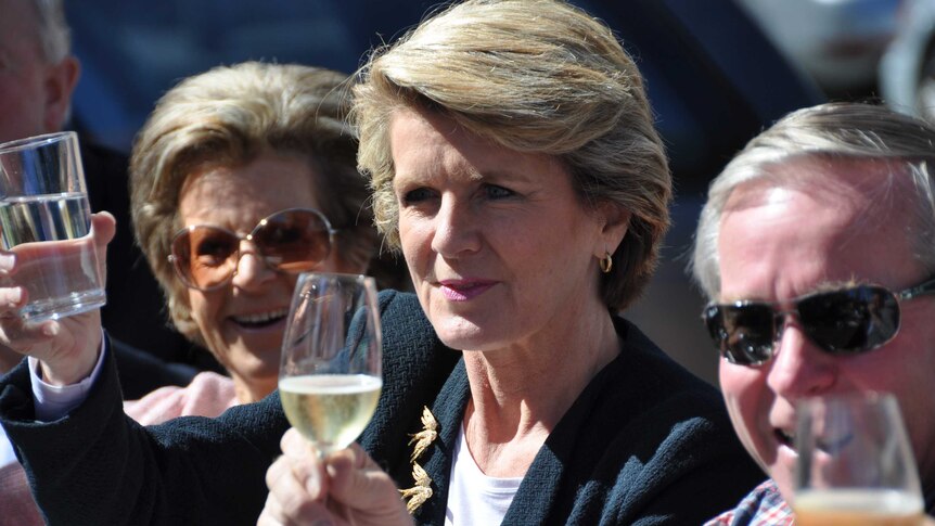 Deputy Liberal leader Julie Bishop toasts election victory