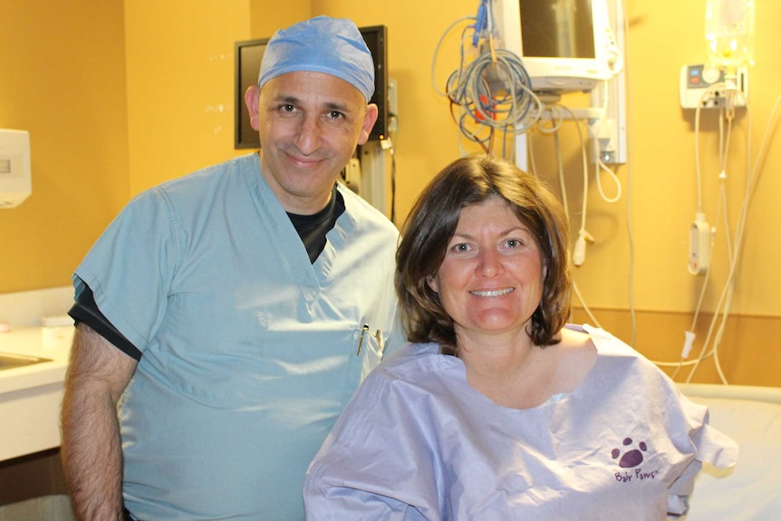 Carolyn Chisholm with US gynaecologist Dr Dionysios Veronikis