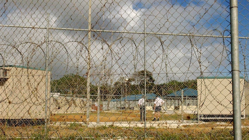 The perimeter fence of the Christmas Island detention centre.