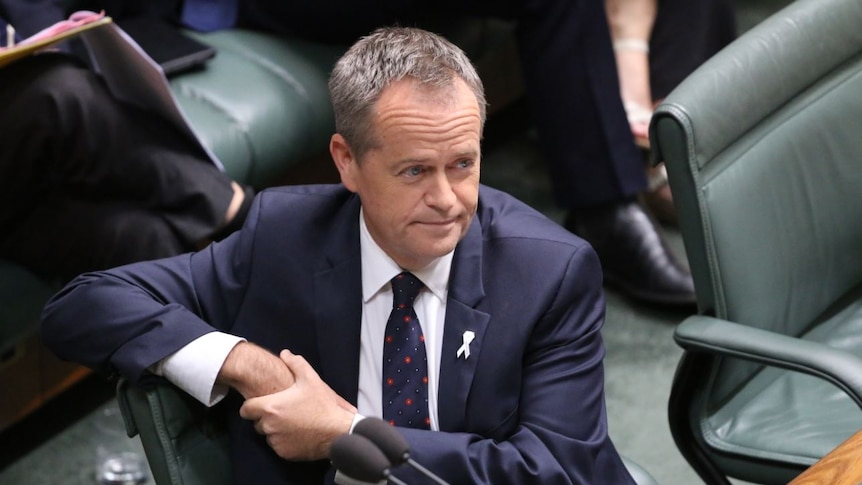 Bill Shorten listens in Parliament House during Question Time