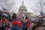 Outside the US Capitol during the January 6 attacks