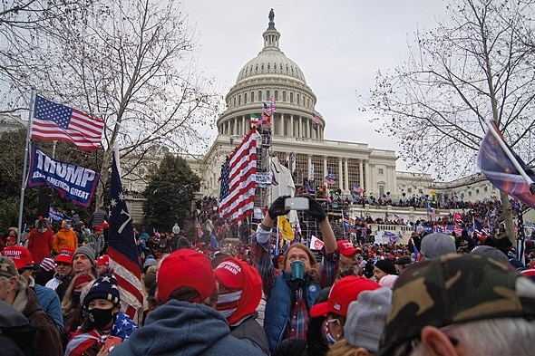 Outside the US Capitol during the January 6 attacks