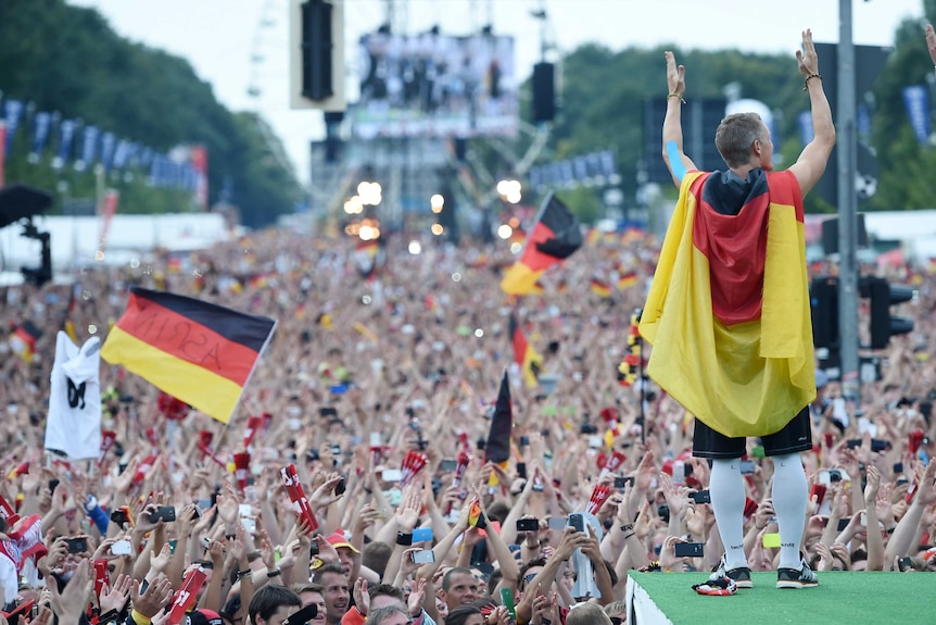 Schweinsteiger celebrates World Cup win in Berlin