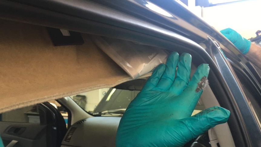 Methamphetamine found in roof of vehicle