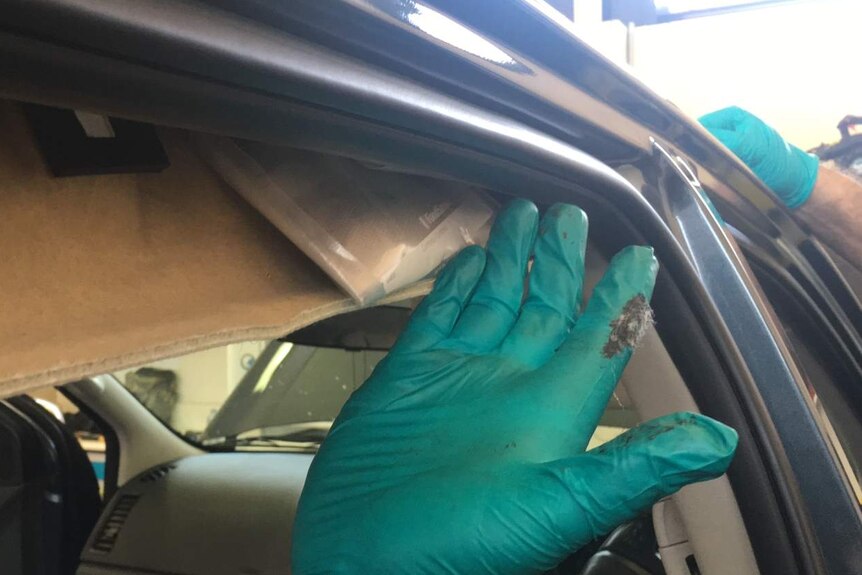 Methamphetamine found in roof of vehicle