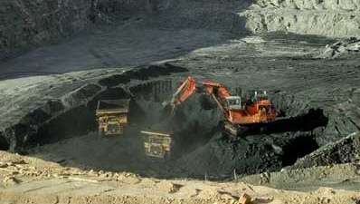 An undated handout photo from Macarthur Coal showing the company's mining operations at Coppabella in Queensland's Bowen Basin.