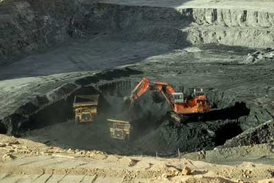 An undated handout photo from Macarthur Coal showing the company's mining operations at Coppabella in Queensland's Bowen Basin.