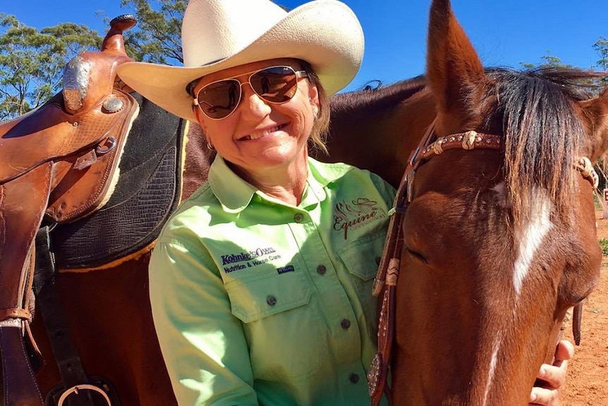 A close up of Mandy and horse Tia.