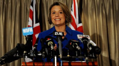 New NSW Premier Kristina Keneally at her first press conference as leader