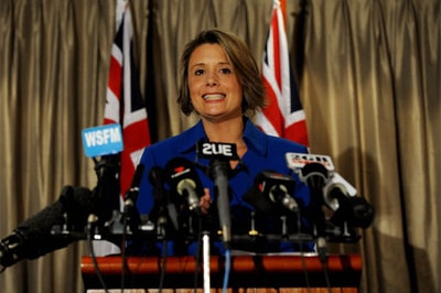 New NSW Premier Kristina Keneally at her first press conference as leader