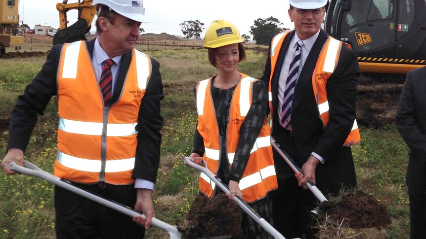 First sod turned on railway project at Wyndham Vale in Melbourne's West.