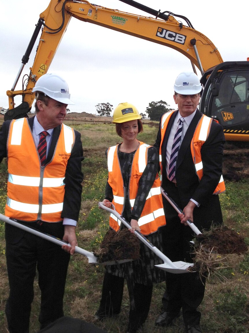 First sod turned on railway project at Wyndham Vale in Melbourne's West.