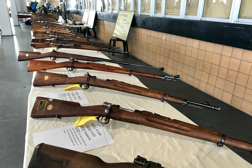 Gun collection at Hobart show