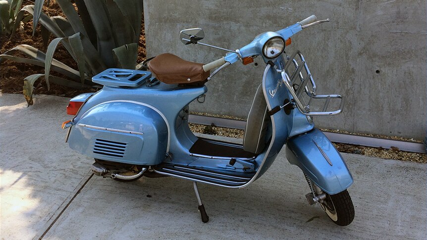 A vintage Vespa scooter