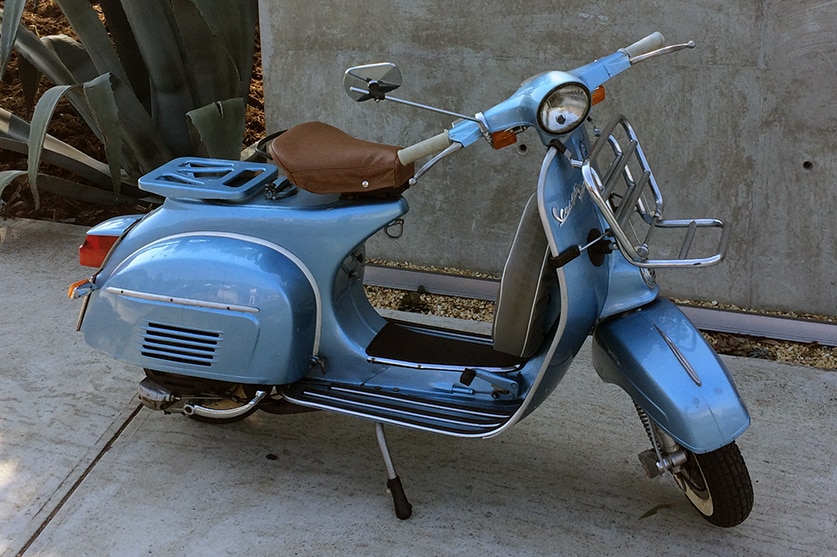 A vintage Vespa scooter