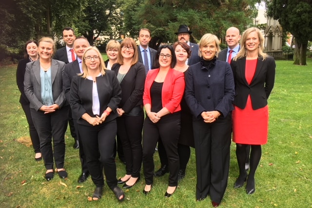 Tasmanian Labor shadow cabinet pose for the camera, March 2018.