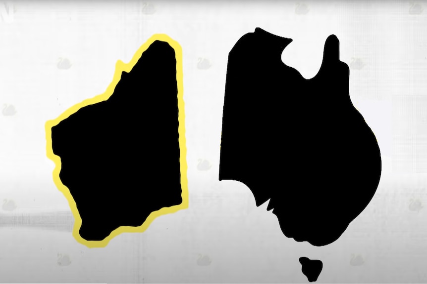 A map of Western Australia breaking off from the rest of the country.