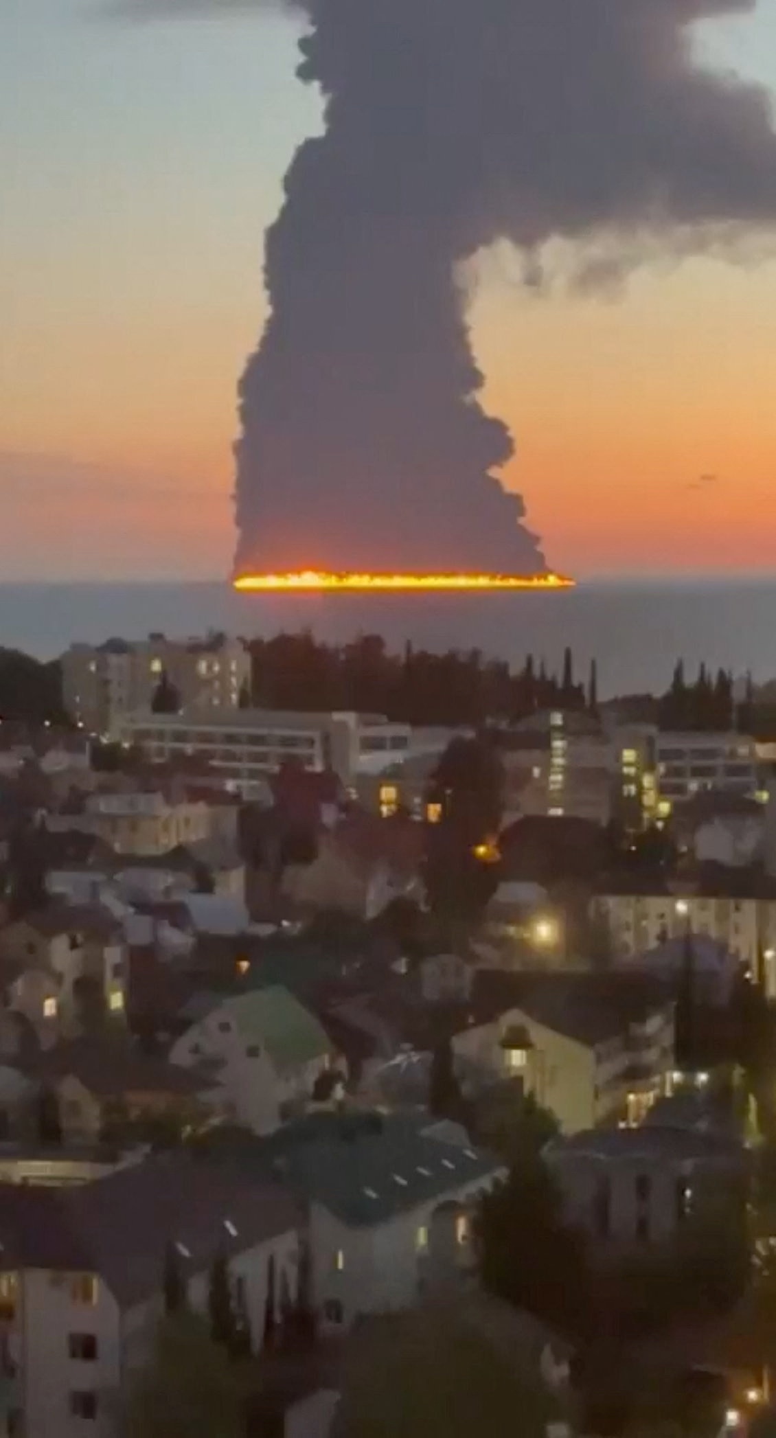 Black Sea tanker attack off Russia's Olympic city sparks 'fire of oil'