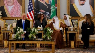 Donald Trump attends a ceremony in Saudi Arabia