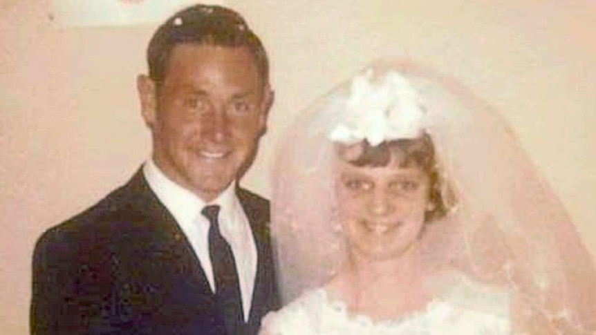 Geoffrey Gordon Adams and Colleen Adams on their wedding day.