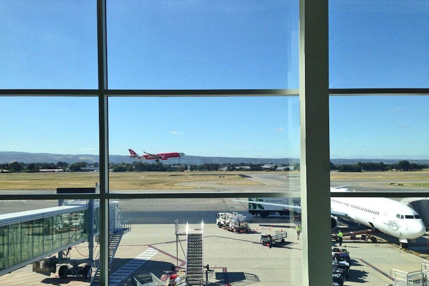 Aircraft touches down in Adelaide