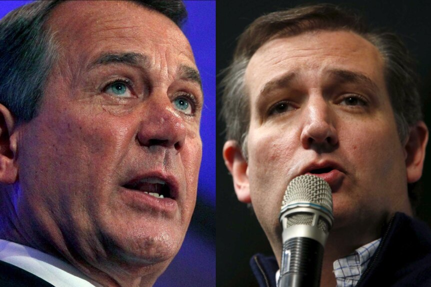 A composite image of John Boehner and Ted Cruz