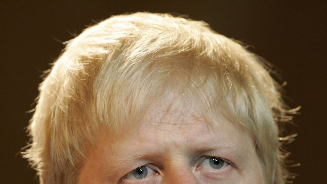 Head shot of Boris Johnson with mouth open