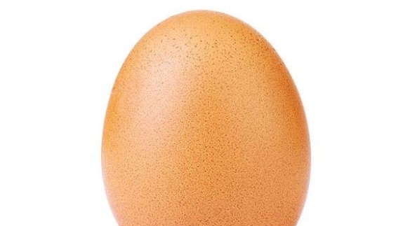 A single speckled egg, set against a white background.