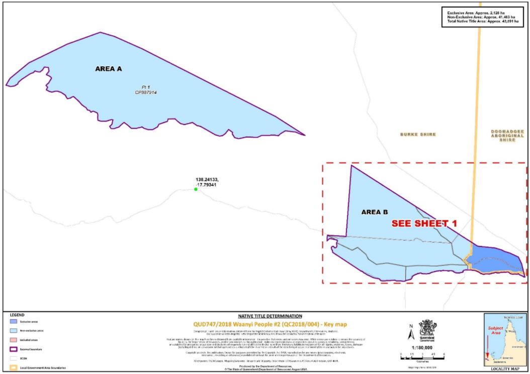 A map of the native title areas.