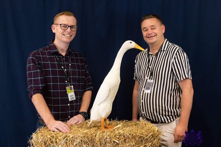 Danny Benn and Gerald Farrugia with Ferdinand