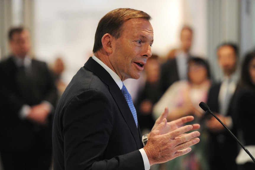 Tony Abbott speaks during the opening of The Shepherd Centre