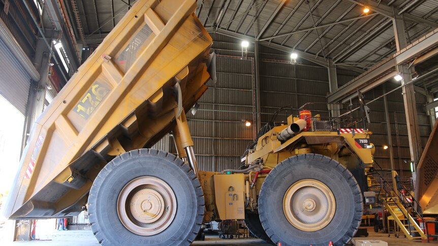 A truck at Glencore Coal's Bulga Open Cut mine in the NSW Hunter Region.