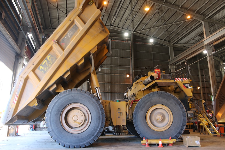A truck at Glencore Coal's Bulga Open Cut mine in the NSW Hunter Region.