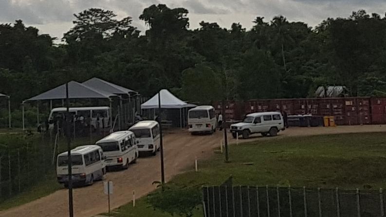 Photos of busses reportedly carrying Manus Island asylum-seekers.