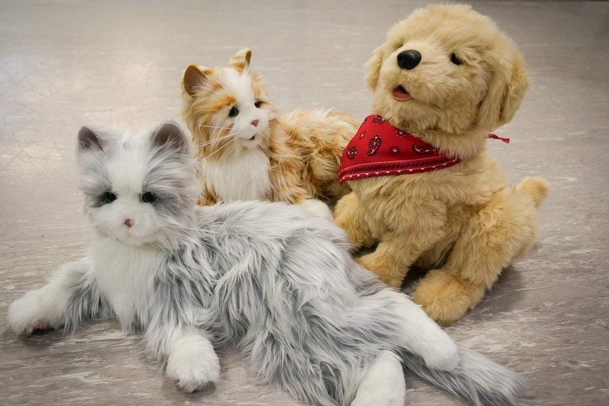 Three robotic therapy pets