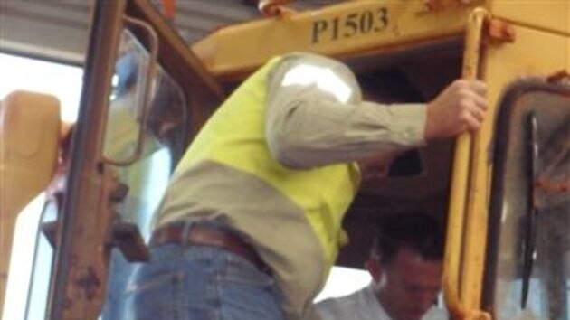 Tony Abbott drove a bulldozer in Gladstone