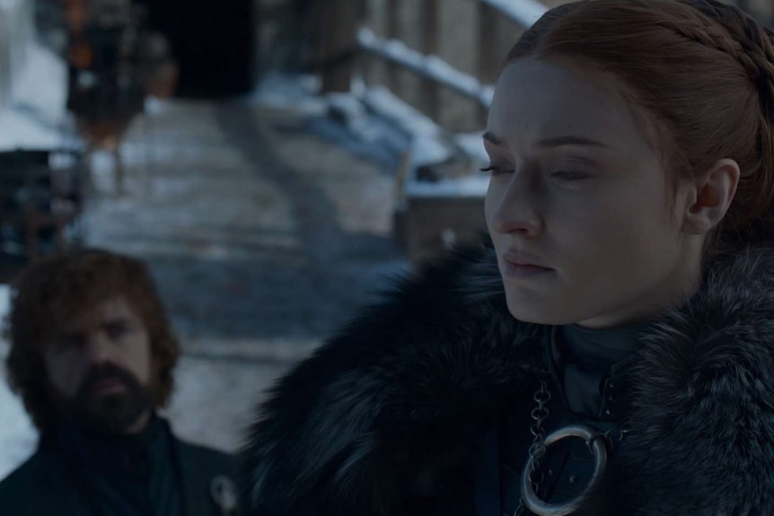 Sansa Stark looks stern in a still image from HBO's Game of Thrones