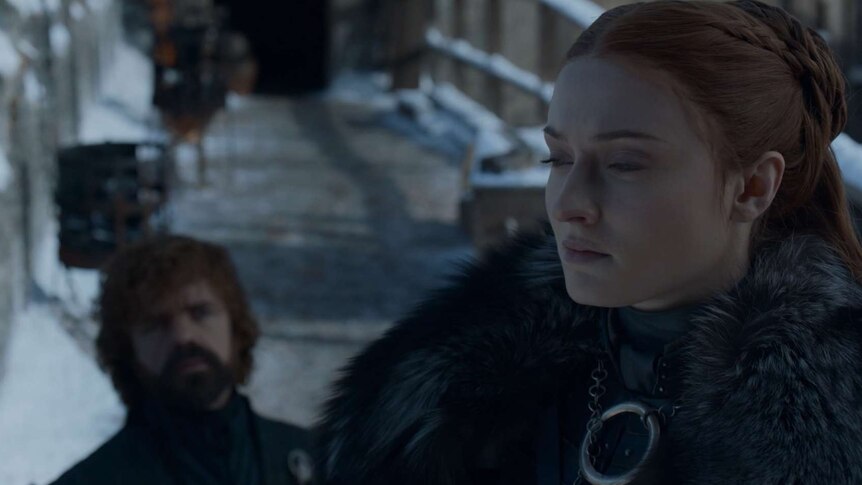 Sansa Stark looks stern in a still image from HBO's Game of Thrones