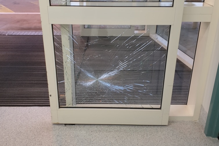 A smashed window