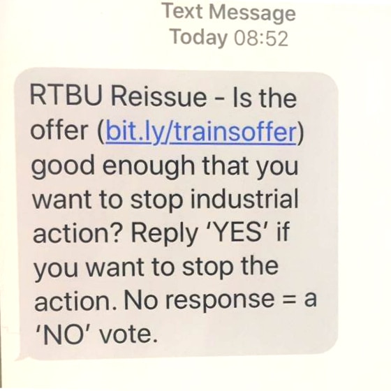 RTBU Issue - is the offer good enough that you want to stop industrial action