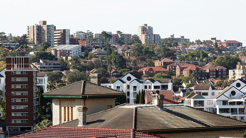 A general view of properties in Neutral Bay on April 28, 2016 in Sydney, Australia.