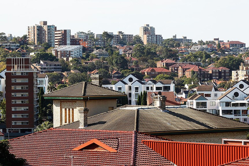 A general view of properties in Neutral Bay on April 28, 2016 in Sydney, Australia.