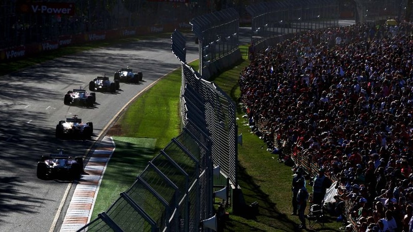 Spectators watch the action during this year's Australian Formula One Grand Prix.