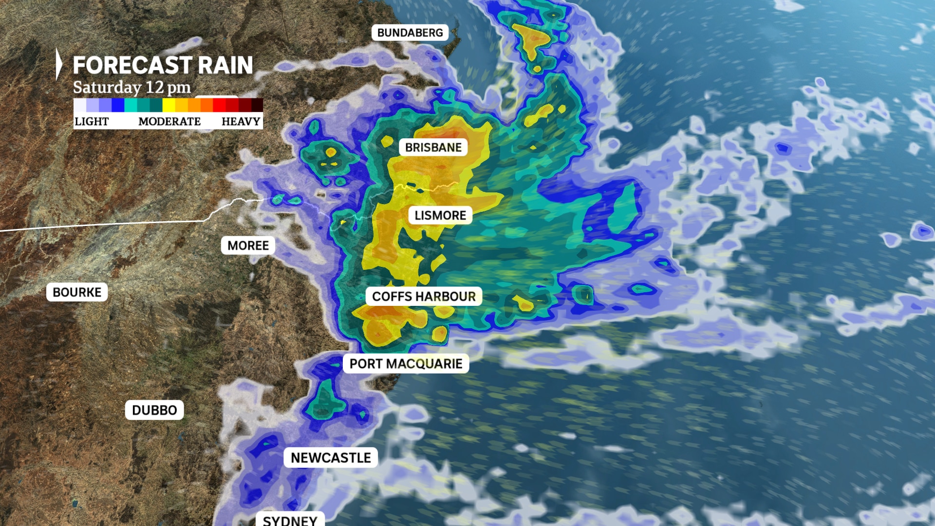 a graph weather map of forecast rain in nsw 